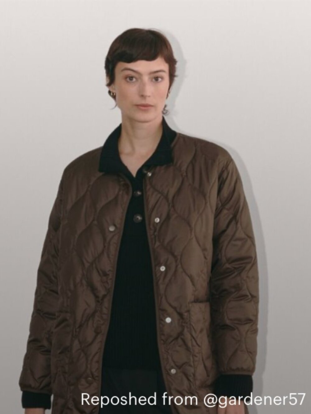 Everlane Women's Quilted Liner in Earth Brown, Size Small